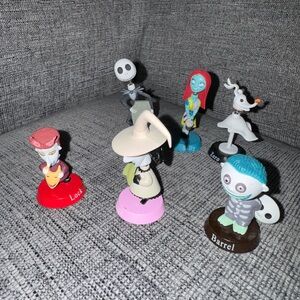 Disney Nightmare Before Christmas 6 Of The Mini Bobble Spring Head Figures